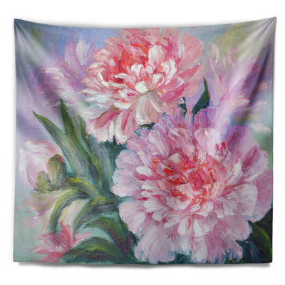 Tapisserie pleine de pivoines soufflé Floral