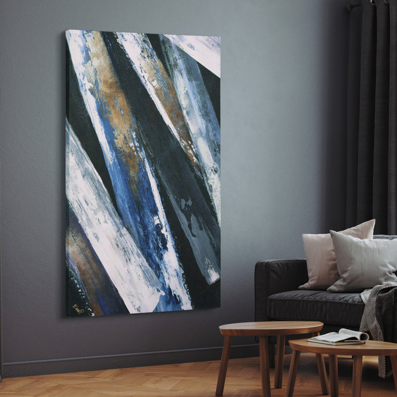 «Silver Cascade», œuvre d'art abstraite sur toile chagrin argentée