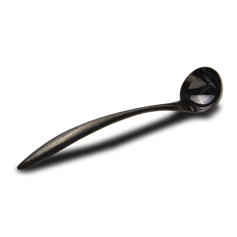 Stainless Steel Ladle, Hammered Finish Black