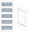 Porte de douche en verre 44-48 "x H 71" Piovt