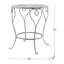 Table d'appoint ronde en fer 26 x 26 x 30 po, finition argentée patinée, table de bout décorative de style champêtre français avec pieds torsadés