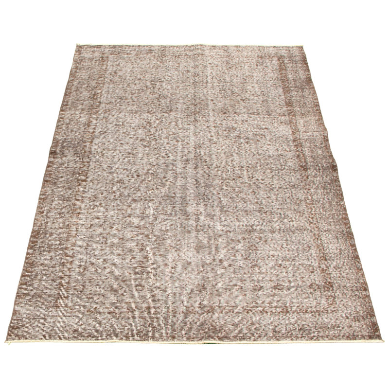 Tapis décoratif gris en laine de conception unique 4 pi 8 po x 8 pi 3 po DePena noué à la main