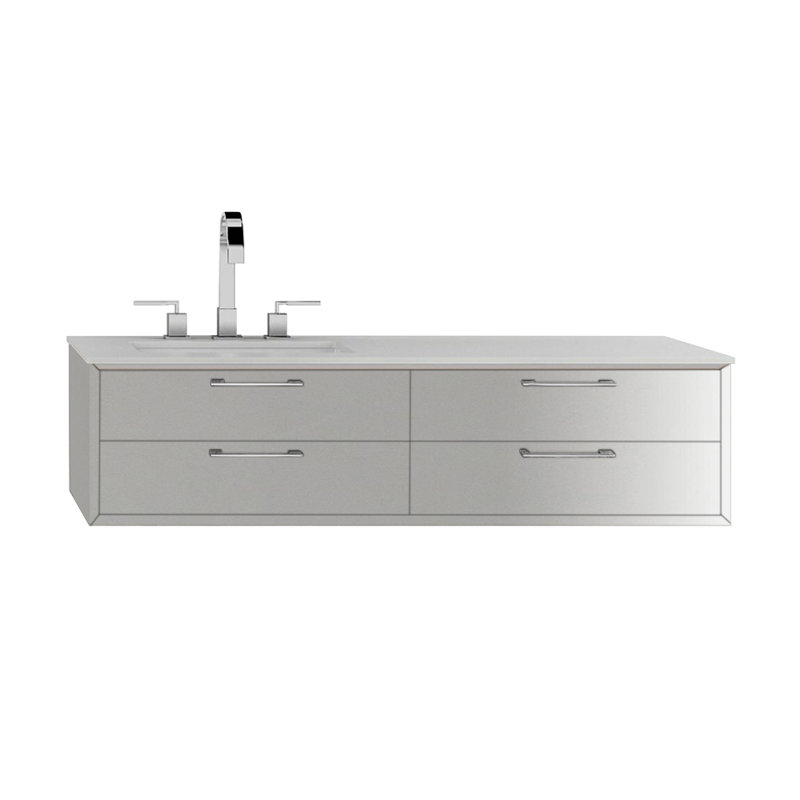 Gemelli 47.75'' W Single Bathroom Vanity Base, Gloss Ardesia
