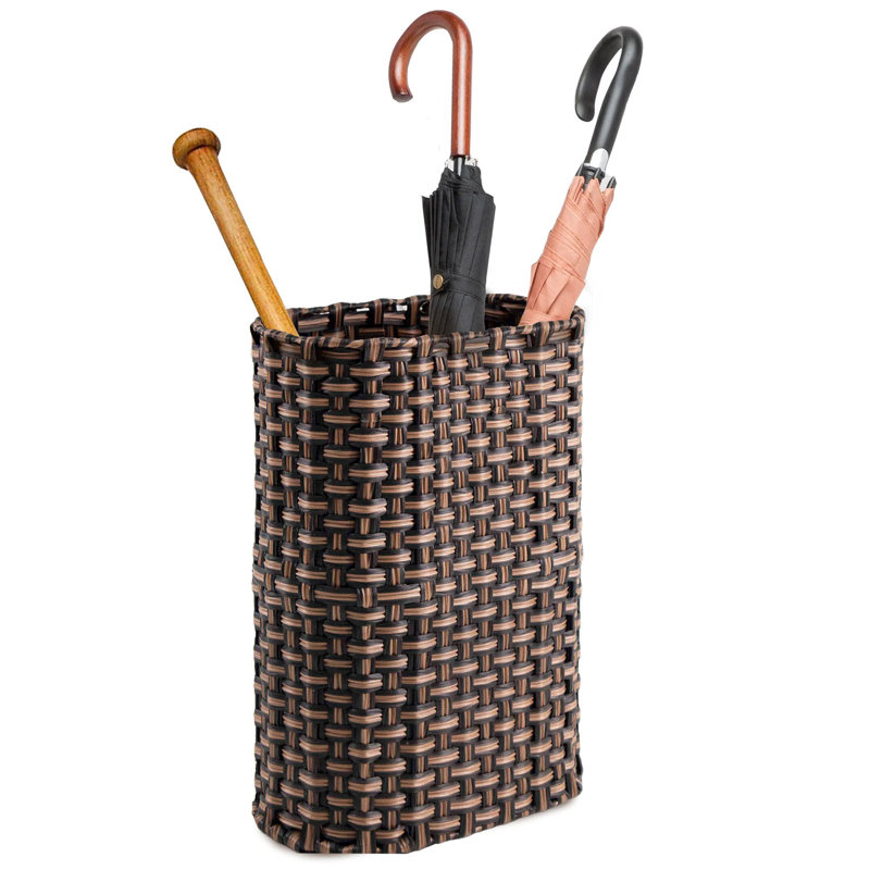 Wicker Freestanding Umbrella Stand, Brown