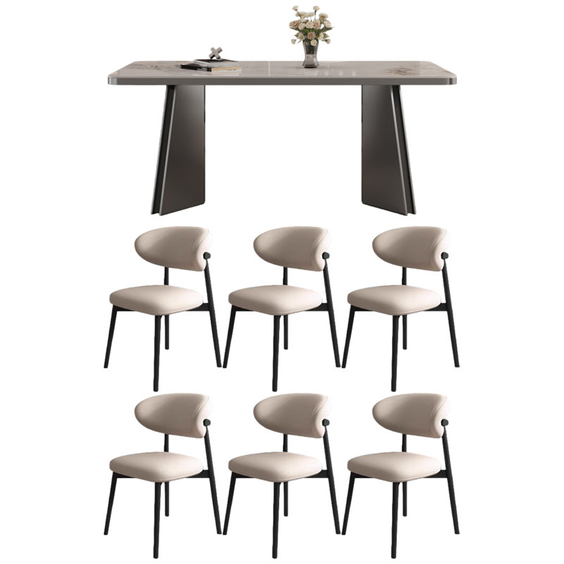 Ensemble de table de salle à manger Jones 32,28 * 19,69 * 17,72, 7, H 29,53 po x L 62,99 po x l 31,5 po