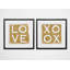 « love xoxo », ensemble de 2 reproductions d’art textuelles encadrées-27610038