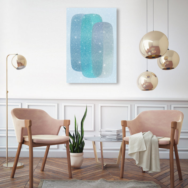 Teal Gradients Print by Oliver Gal, 15"H x 10"W, Gallery Wrapped