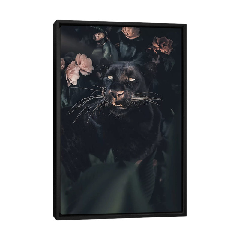 Black Panther by Zenja Gammer - Print on Canvas, 66.04 cm H x 45.72 cm W, Black Framed