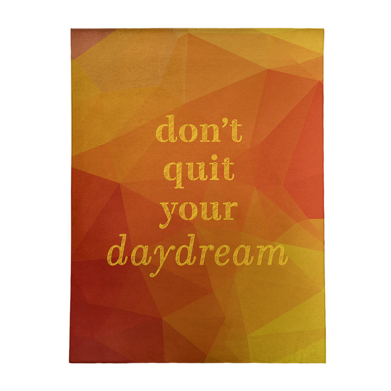 Faux gemme ne quitte pas votre daydream citation en poly-chenille, Rectangle 8 pi x 10 pi