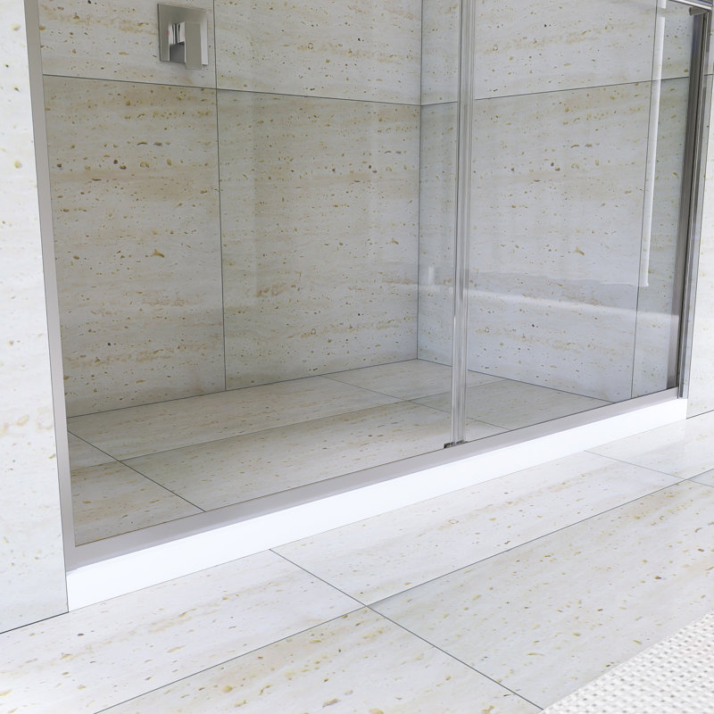 56-60"W X 70"H Aluminum Framed Sliding Shower Door In Finish, Chrome