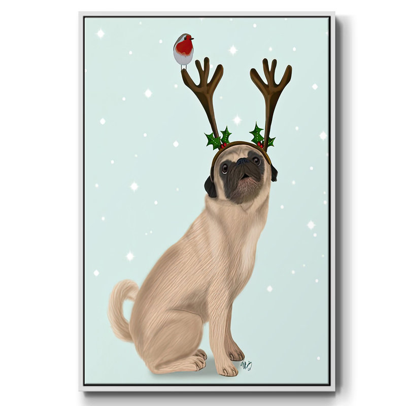 Carlin de Noël avec bois et merle, H 41 po x l 27 po x P 1,5 po, Blanc