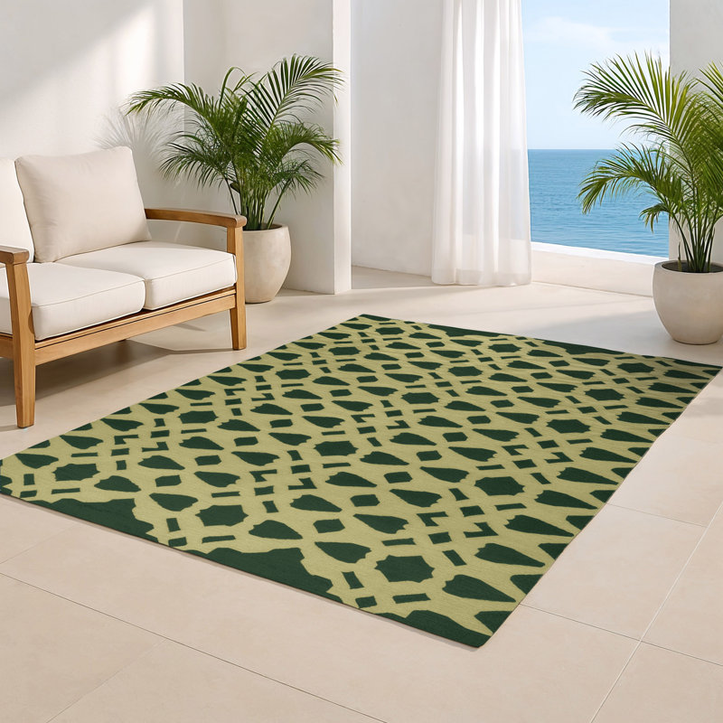 Trellis Brown Indoor and Outdoor Area Rug, Rectangle 2' x 3'