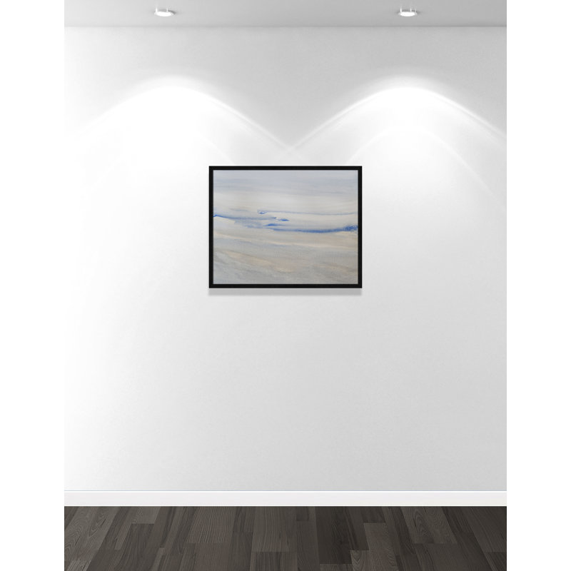 «Silent Direction Print» par S.H. Khân, L 29,5 po x H 23,5 po, Grain de bois noir, Impression encadrée