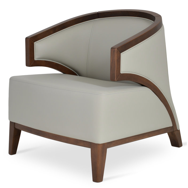 Mostar Armchair, Light Gray Leatherette