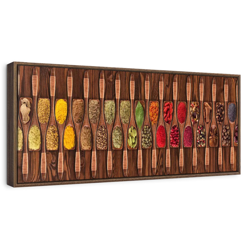 Indian Herbs, 43" X 15", Floating Frame Walnut
