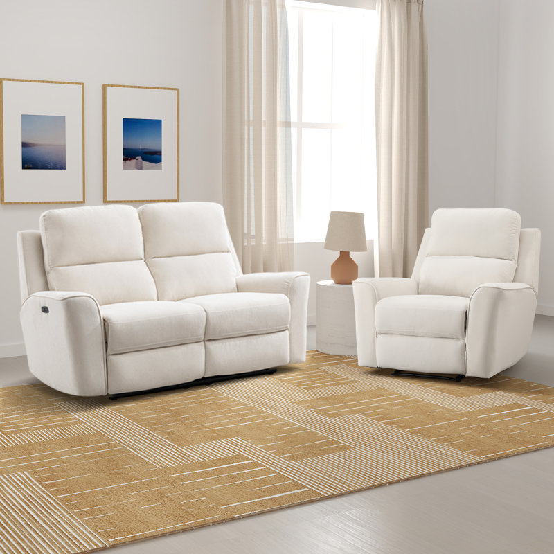 Ensemble de salon inclinable électrique en microfibre 2 pièces Divona