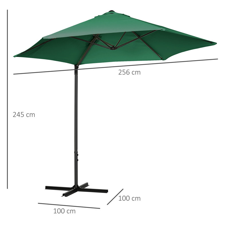 Braiya 256cm Cantilever Parasol, Green