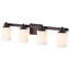 Éclairage pour salle de bain 4 lumières 32 po en bronze huilé avec abat-jour en verre givré blanc laiteux, luminaire pour salle de bain sur miroir-131234229-131234232