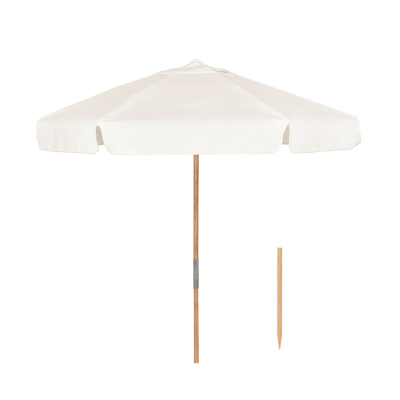 Prestige 84'' Beach Umbrella, Medium Cherry, Natural Sunbrella®