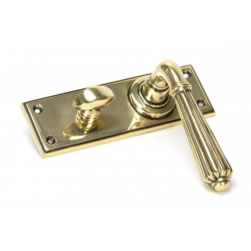 Hinton Bathroom Door Handle Kit, Aged Brass