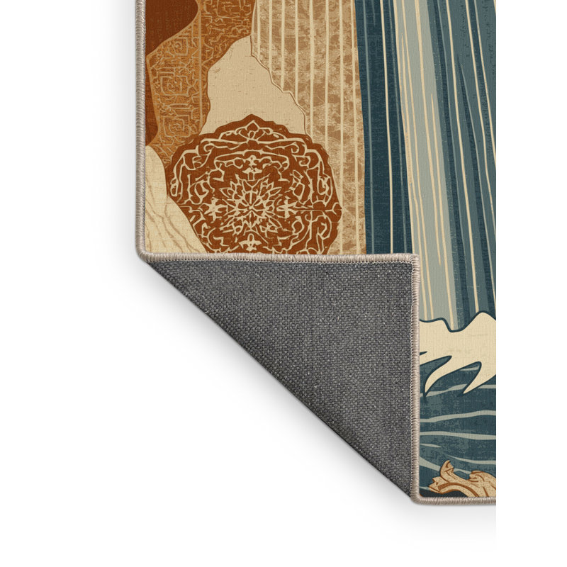Tapis oriental brun doux et moelleux classique Tonnele, Carré 7 pi