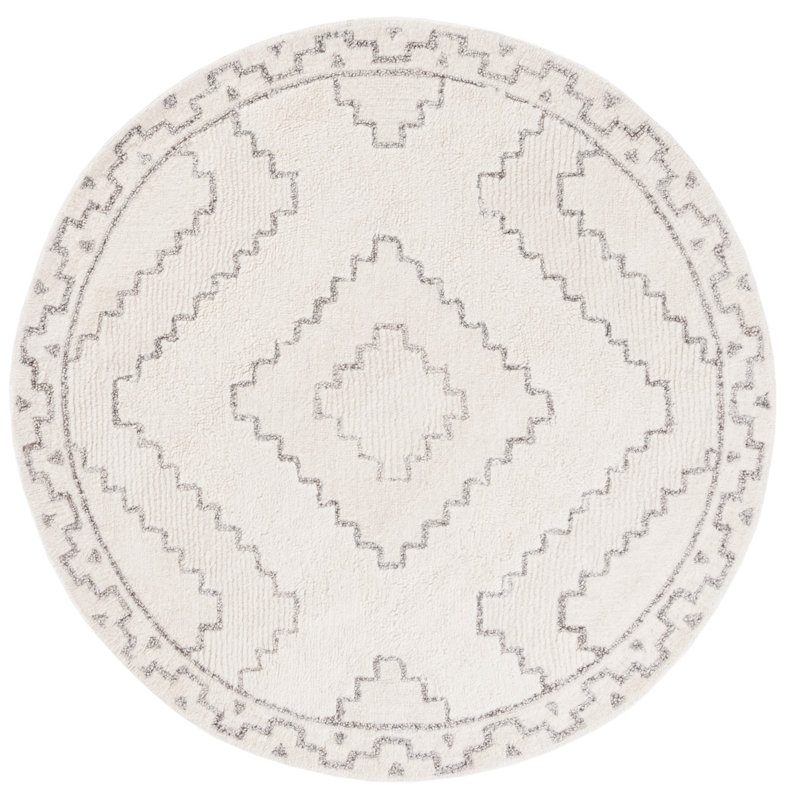 Gurganious Hand Tufted Performance Oriental Rug, Round 6'