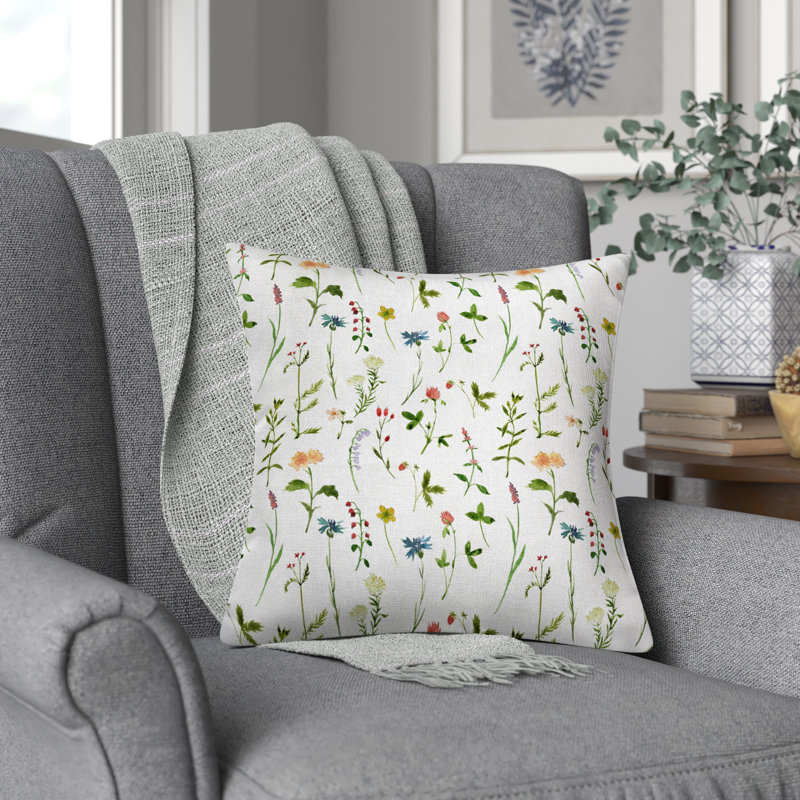 Floral Pillow Cover, 16" x 16"