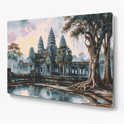 Cities Siem Reap Cambodia Gray Metal Wall Art