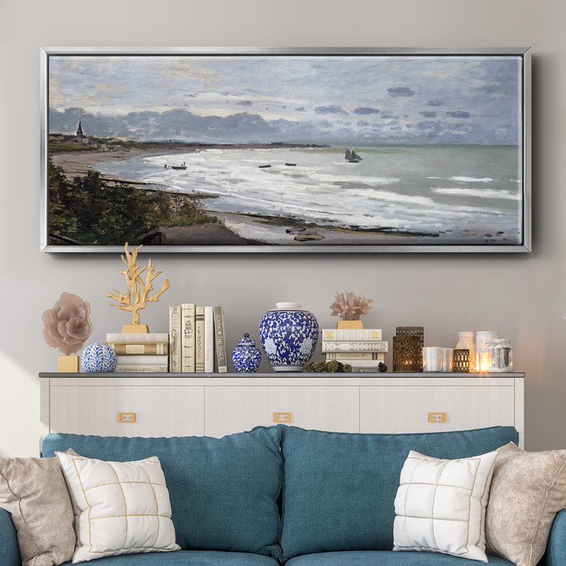 The Beach at Saint- Framed Canvas, 20" H x 50" W