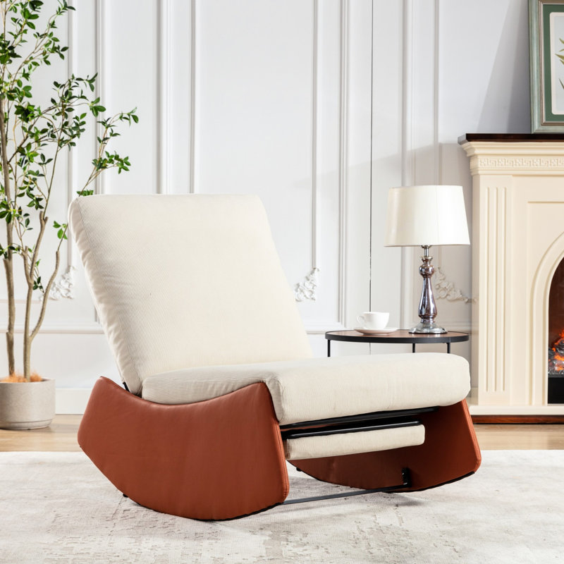 Fauteuil inclinable berçant avec revêtement orange stable et confortable
