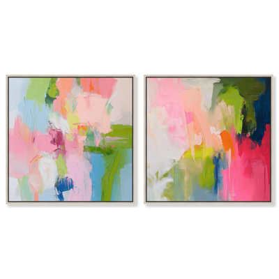Brushwork Roughness Set Canvas Set of 2 Dopamine Decor Art by Art Remedy