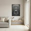 Statue de Bouddha assis en relief de bronze, tableau mural sur toile-1681163471