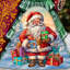 Santa With Gifts Santa Wood Carved Figurine By G. Debrekht