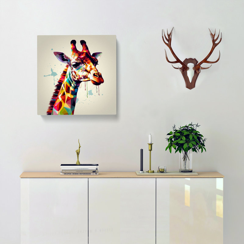 Giraffe Graphic Art - Wrapped Canvas