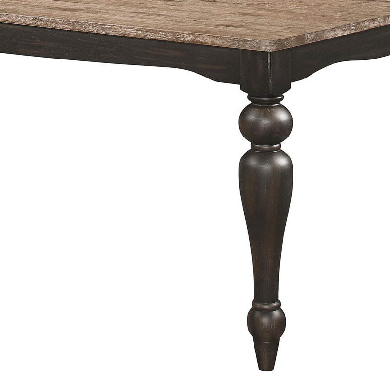 Rectangular 79-inch Dining Table Brown Brushed