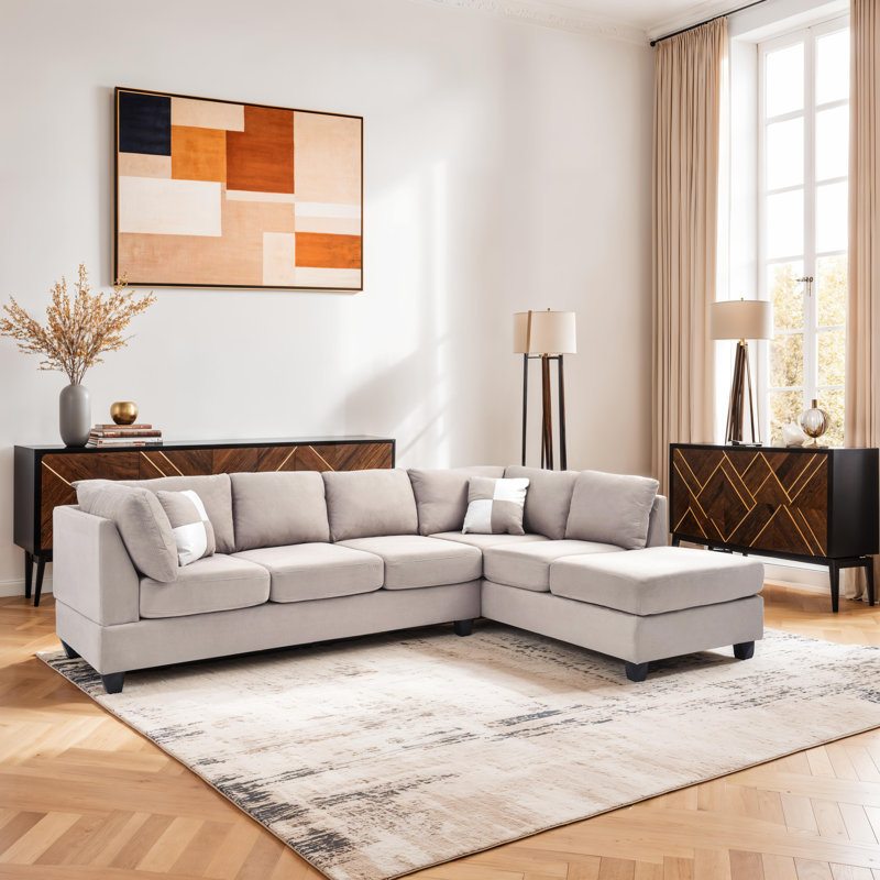 Harikleia Salisbury Sectional, Vanilla Fabric