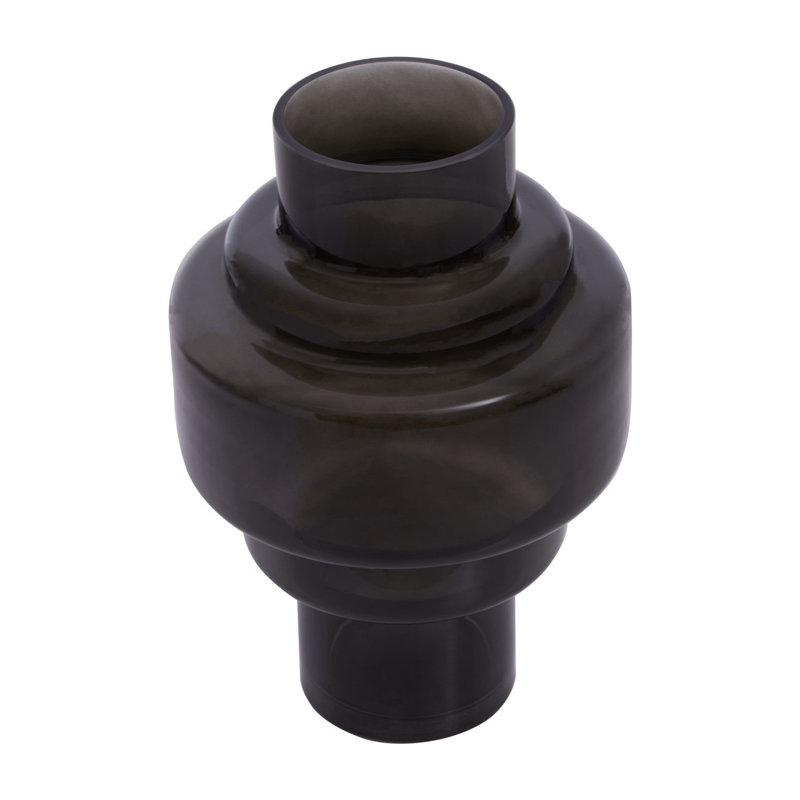 Savino Glass Table Vase, Black, 30cm H x 20cm W x 20cm D