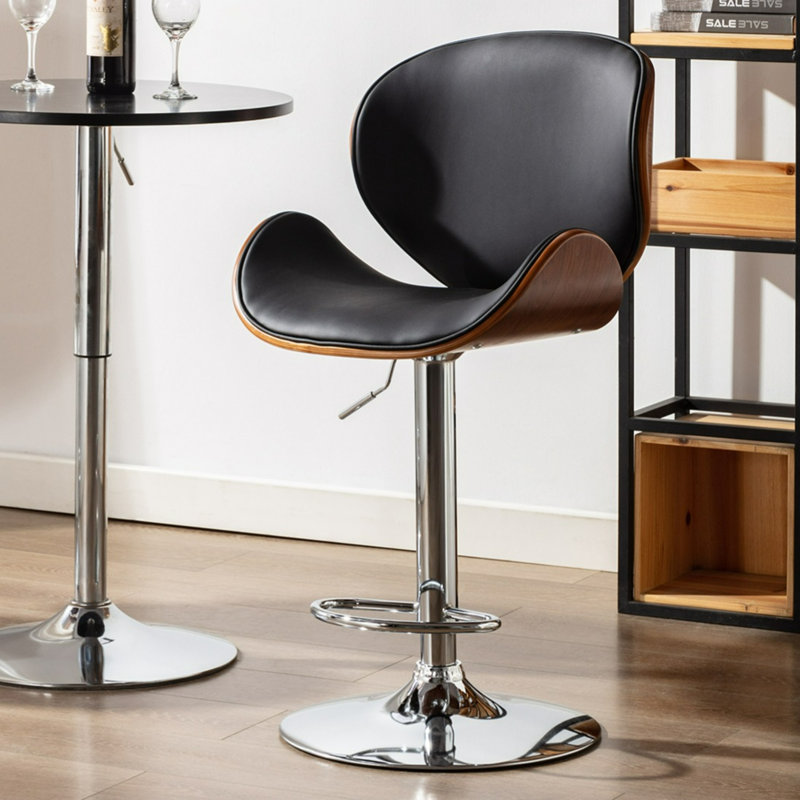 Tabouret de bar rotatif réglable en hauteur Antonina Corrigan Studio® Reina, Noir