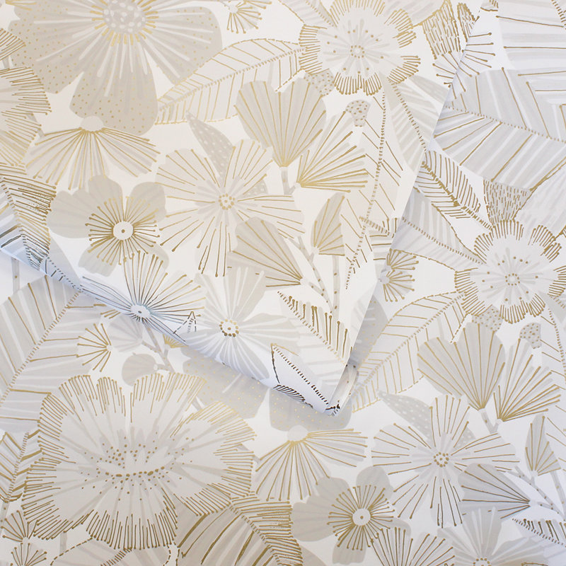 Papier peint adhésif métallique, Blanc de Chantilly