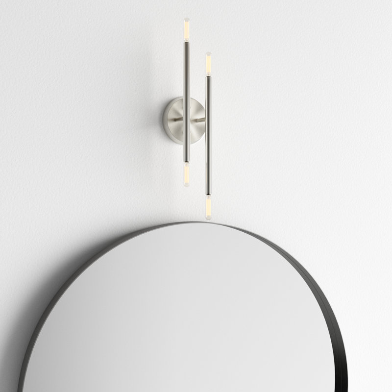 Poco 4 Light Steel Dimmable Armed Sconce, Brushed Nickel