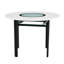 Table de salle à manger moderne et minimaliste de bureau moderne pouvant accueillir 4 à 6 personnes (incrustation de verre + support stable en métal, convient à plusieurs cas de figure).-1038602302