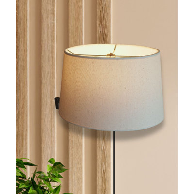 (6,5 x 10) Abat-jour tambour ovale (8x12), blanc cassé, avoine clair