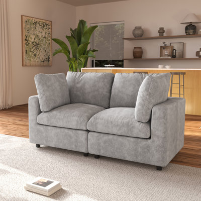 Kessi 67" Upholstered Slipcovered Loveseat Sofa