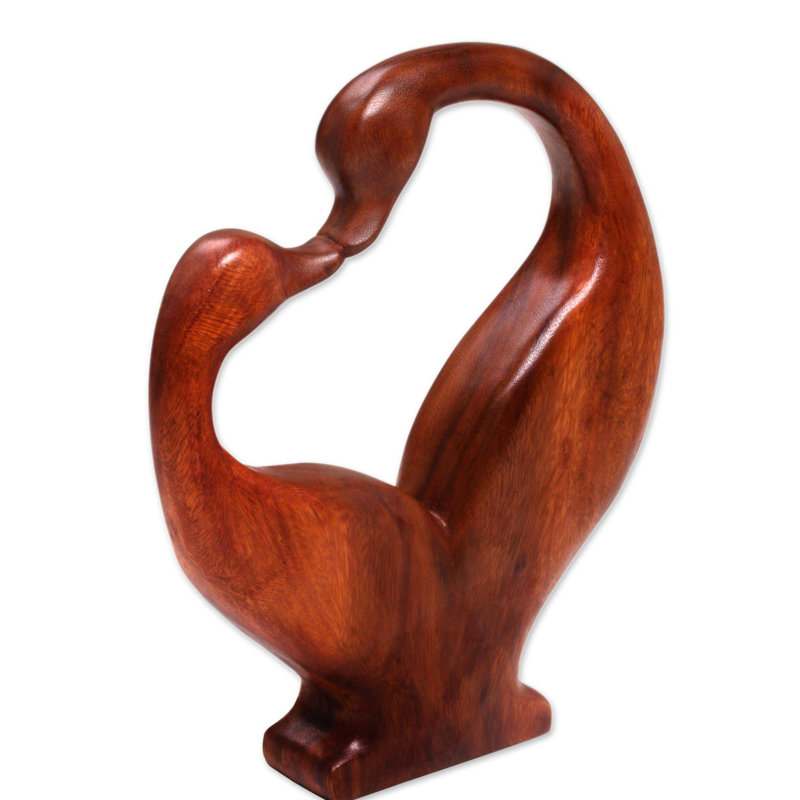 Figurine en bois swan baiser Reicherter