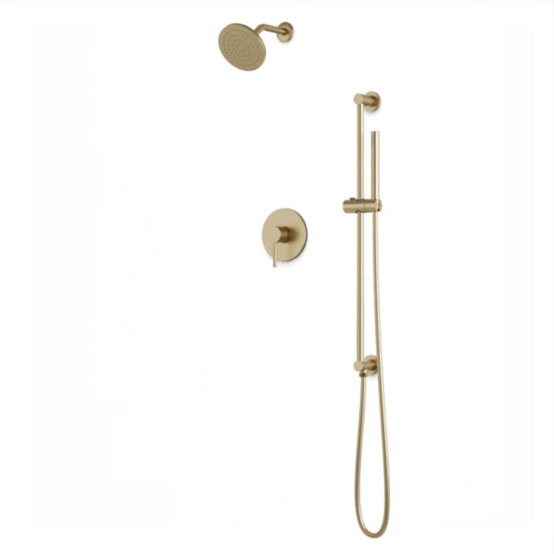 Complete Shower System, Satin Brass