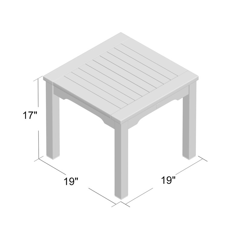 Rafael Square Eucalyptus Outdoor Side Table , 19'' in. W 19'' in. D