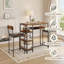 3-Piece Compact Dining Set for 2 with Wine Rack & Metal Frame – Modern Small-Space Dinette for Kitchen, Apartment – Tiger Wood-838352741