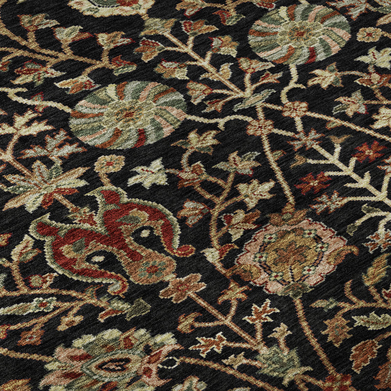 Tapis floral lavable à la machine de qualité supérieure Dahl AMF1085, Rectangle 2 pi 6 po x 3 pi 10 po