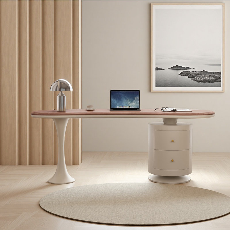 Cream style desk, 29.53" H x 55.12" W x 23.62" D