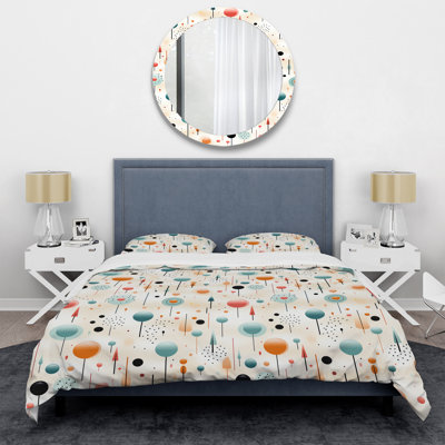 Minimalism Beige Ferns Pattern III Duvet Cover
